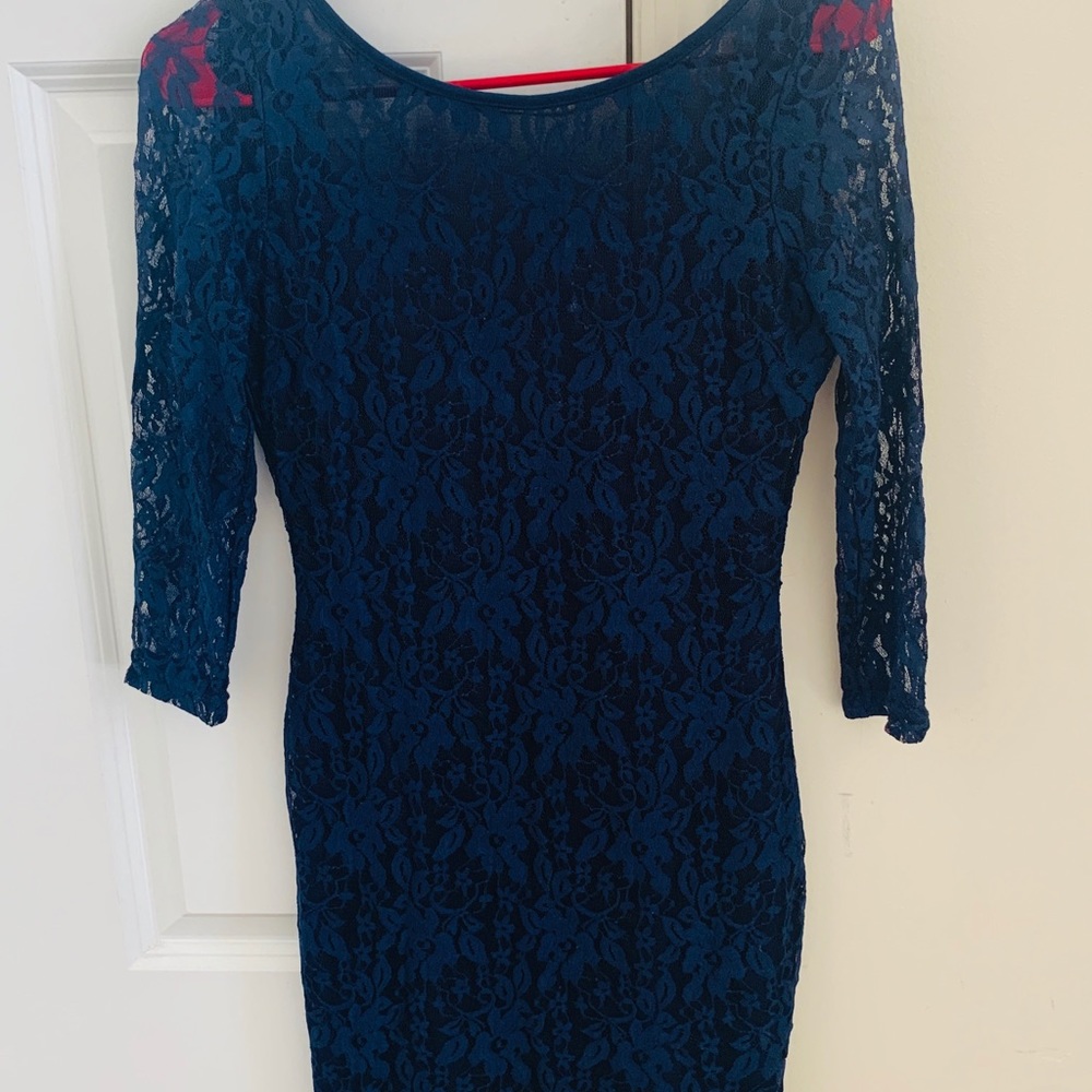 Blue lace dress